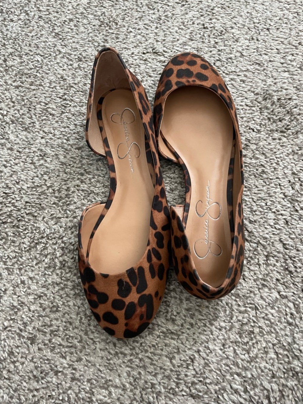 Jessica Simpson Gabrina Leopard Print D'Orsay Flats - Brown/Black